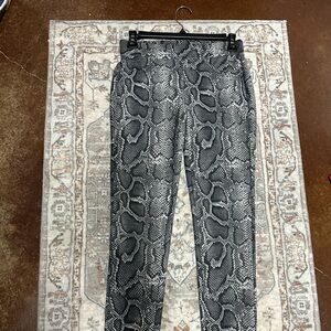 Michael Kors Black and Gray Skinny Jeans with Snake Print
